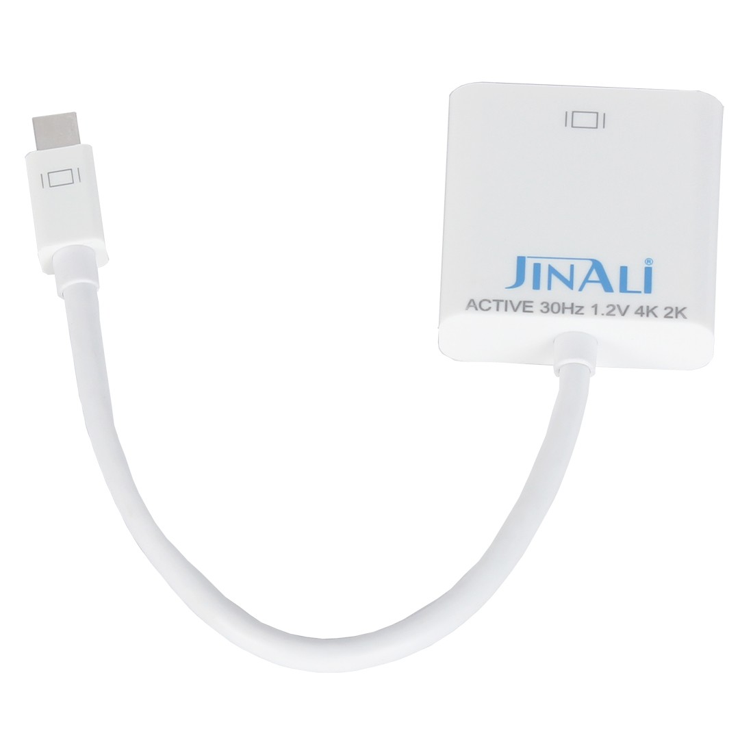 Jinali Mini Display Port to HDMI 4K Audio / Video Converter – M-DP 1.2 to HDMI Active Adapter 4K @ 30 Hz - Black