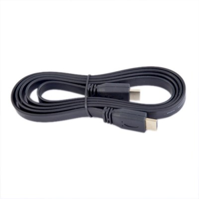 HDMI MALE TO MALE COLOR FULL FLAT 1.4 V CABLE (BLACK)